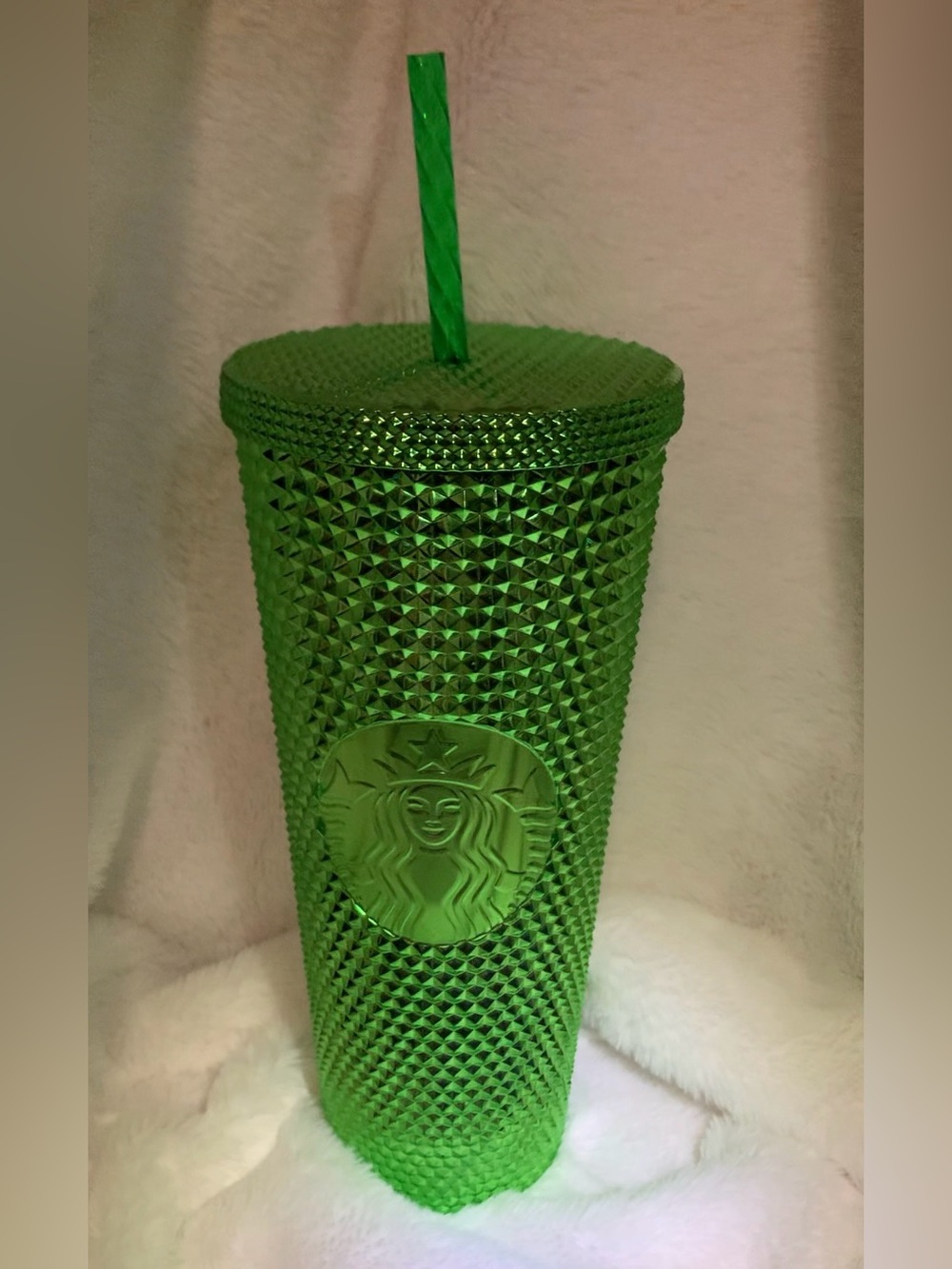 Authentic Starbucks 2023 Winter Holiday Collection Green Metallic Chrome Studded